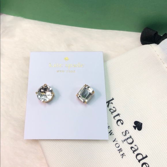NWT KATE SPADE MISMATCHED FACETED STUD EARRINGS - Picture 3 of 8